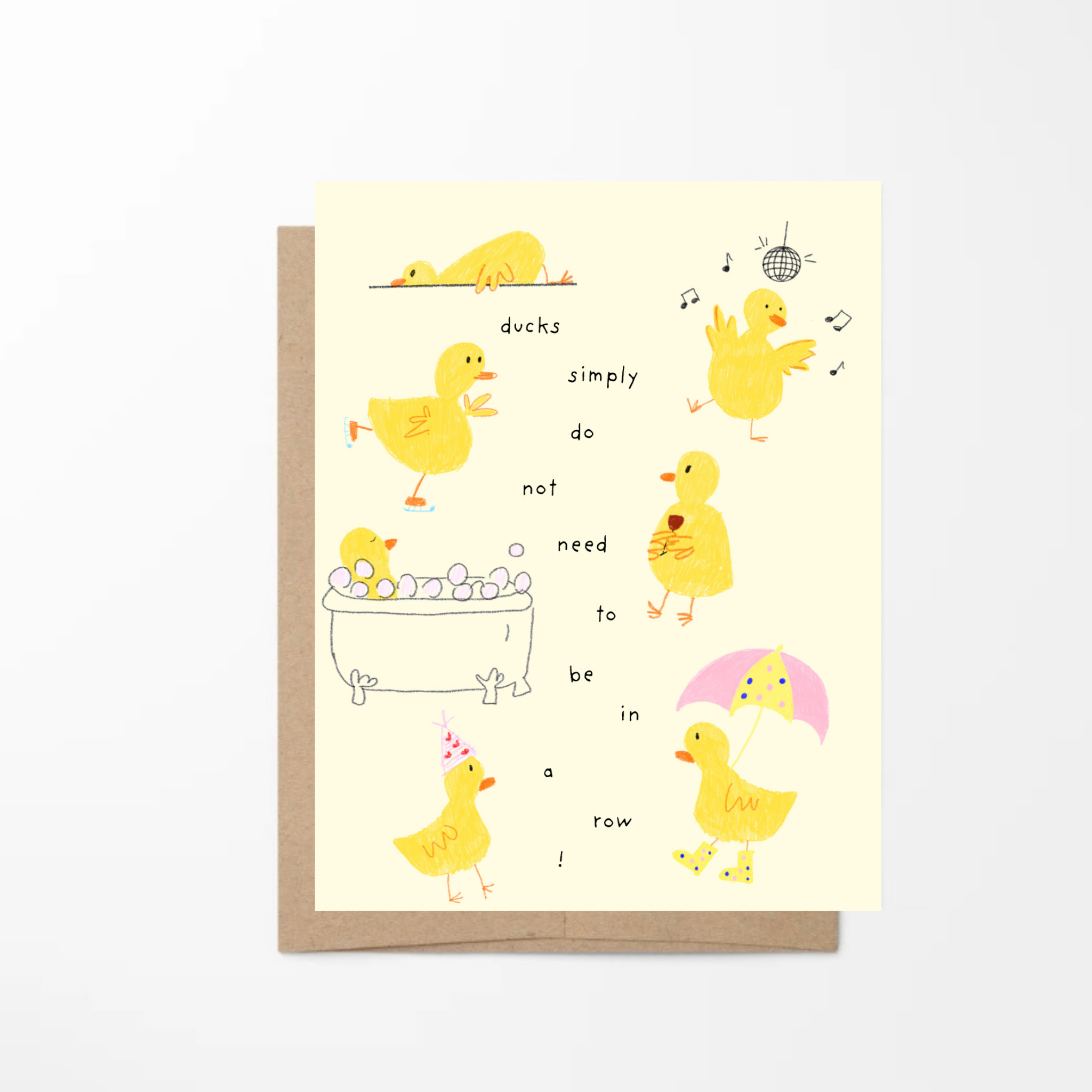 ducks in a row card