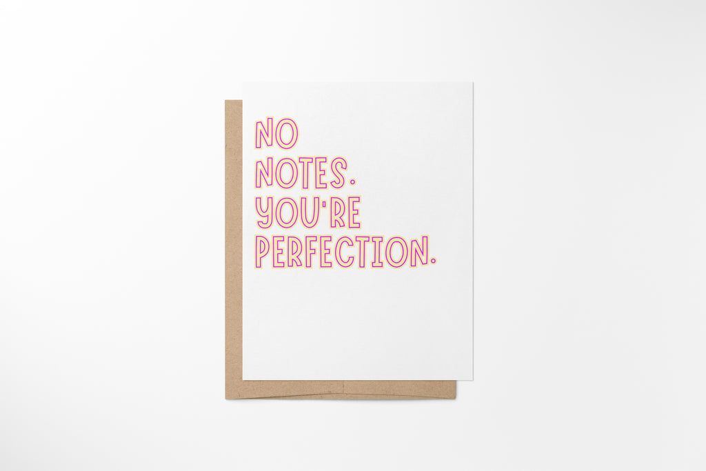 no notes, you're perfection card