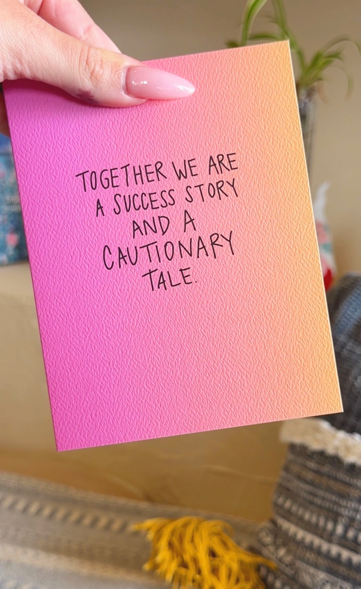 together we are a success story and a cautionary tale