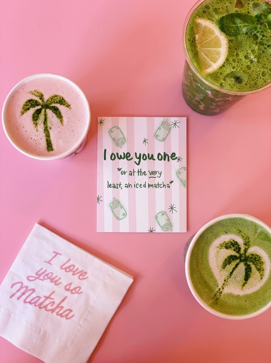 i owe you a matcha card