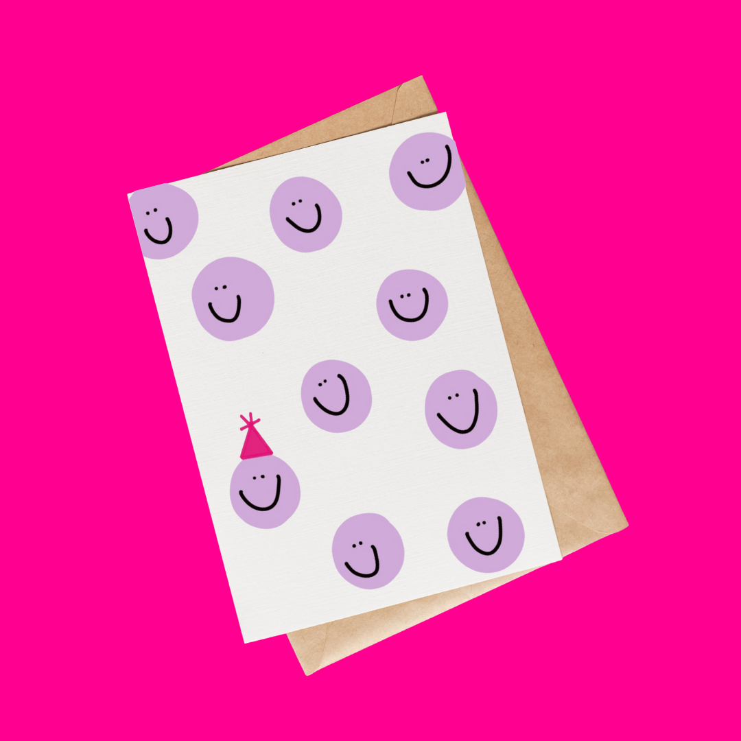 happy face birthday card