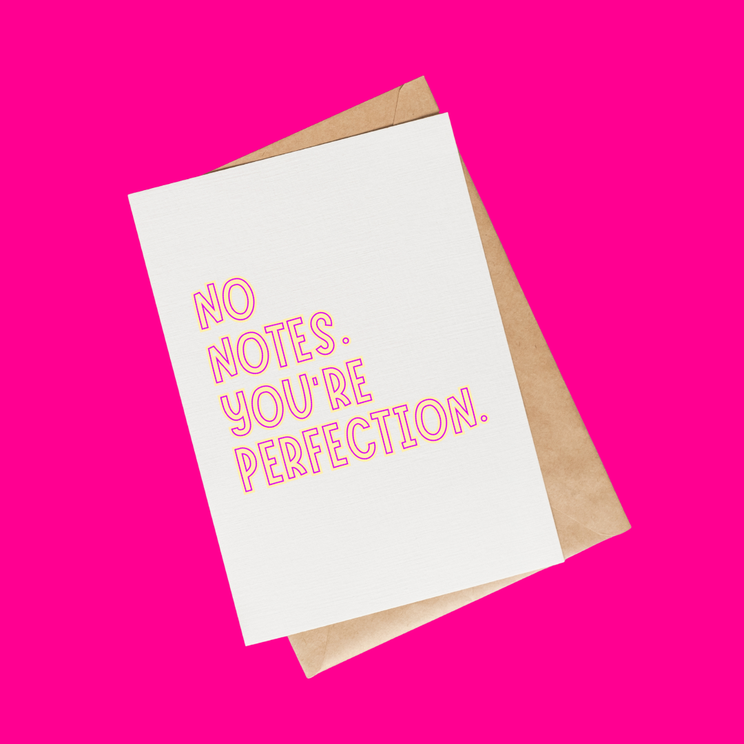 no notes, you're perfection card